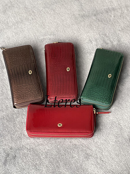 Жіночий шкіряний гаманець-клатч на 2 блискавки s5001a, кольори в асортимент