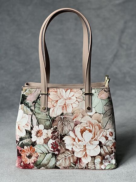 Шкіряна сумка з квітковим принтом, Італія