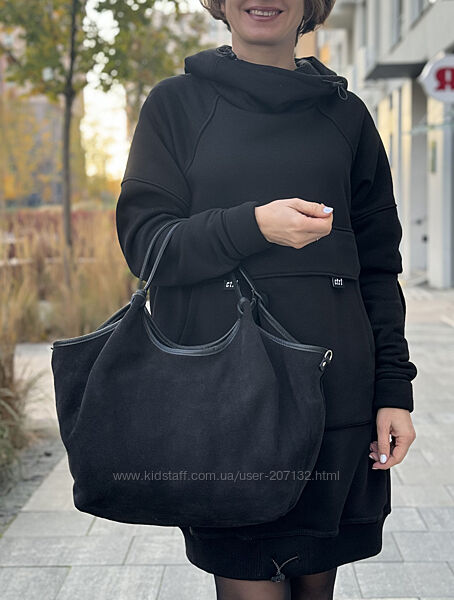 Замшева шкіряна чорна сумка Tilde, Італія