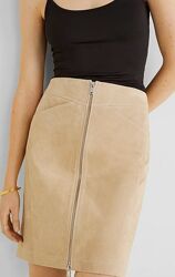 Юбка mango натуральная замша/ кожа
