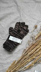 Теплі вовняні меланжеві рукавички lambswool Італія 