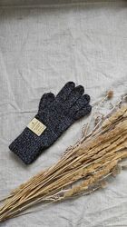 Сірі меланжеві кашемірові/ вовняні рукавички lambswool Італія 