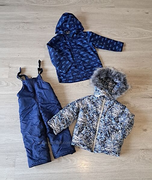 Зимовий комплект на хлопчика, куртка, напівкомбінезон , 2-3 роки, 92-98 см
