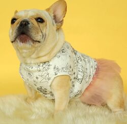 Платье теплое футболка майка одежда для собак для французского бульдога 