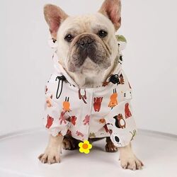 Дождевик ветровка комбинезон одежда для собак французского бульдога мопса