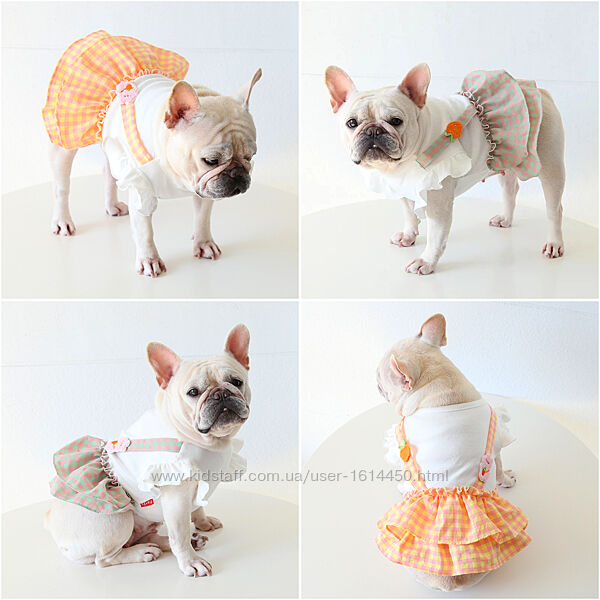 Сукня для собак одяг для французького бульдога мопса платье плаття футболка