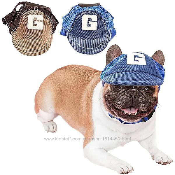 Кепочка для собак для французького бульдога бейсболка шапка 