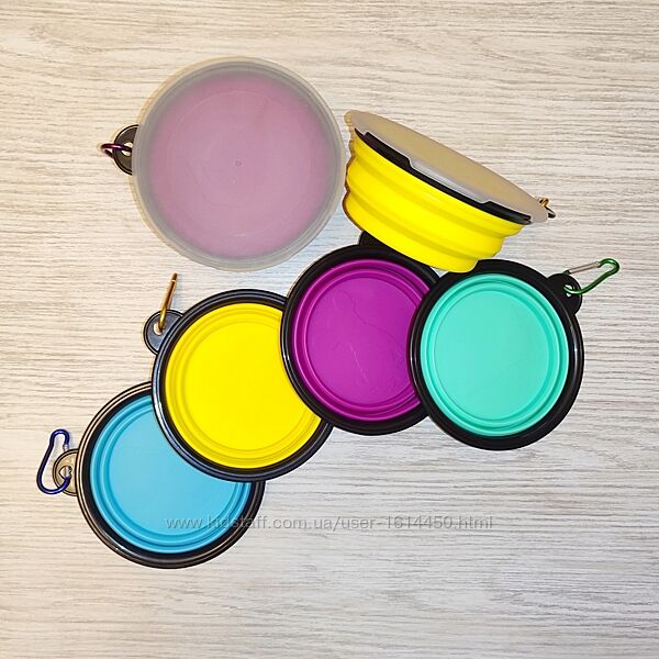 Миска для собак складная силиконовая миска тарелка дорожная миска