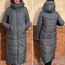 Зимнее Женское пальто р. 46 Фирменный Длинный Пуховик Фабричный Китай 