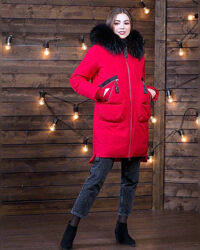 Куртка Парка Зимняя Женская с натуральным съемным мехом Фабричный Китай