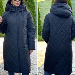 Зимнее женское пальто стеганое легкое р.48-58 Матовая плащевка Фабр. Китай
