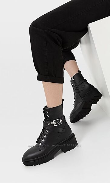 Шкіряні черевики ботинки Stradivarius, 37 р