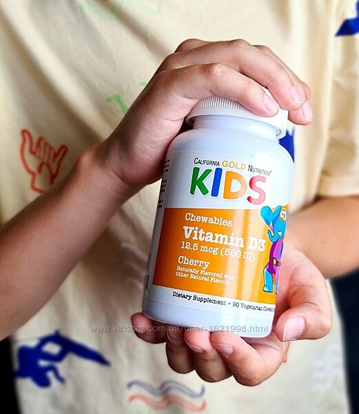 California Gold Nutrition жувальний вітамін D3 для дітей