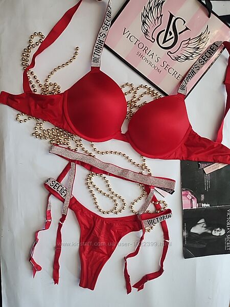 Комплект білизни зі стразами Victoria&acutes secret xs s m 32d 70d 75c 36 38 
