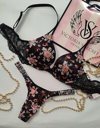 Victoria&acutes secret xs 34 36 32b 70b 75a комплект білизни зі стразами стрінги