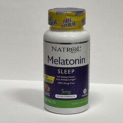 Мелатонін, снодійний засіб зі смаком полуниці 5 мг, 90 таблеток, США. 
