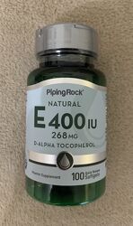 Вітамін E, 268 мг, 400 МО, 100 капсул США.