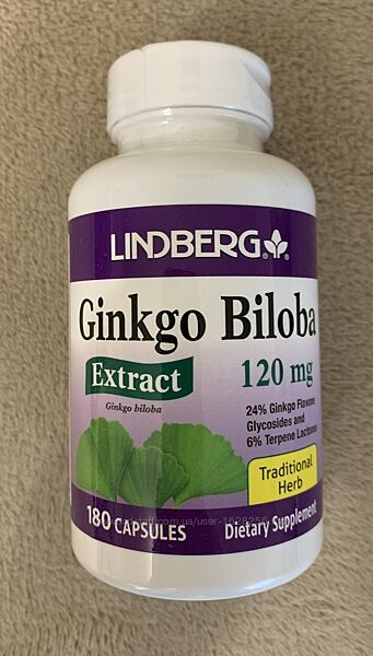 Екстракт Гінкго Білоба, 120 мг, 180 капсул США.
