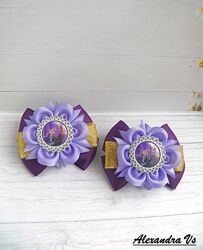 Нарядные бантики с принцессами. рапунцель,  эльза, барби и др.