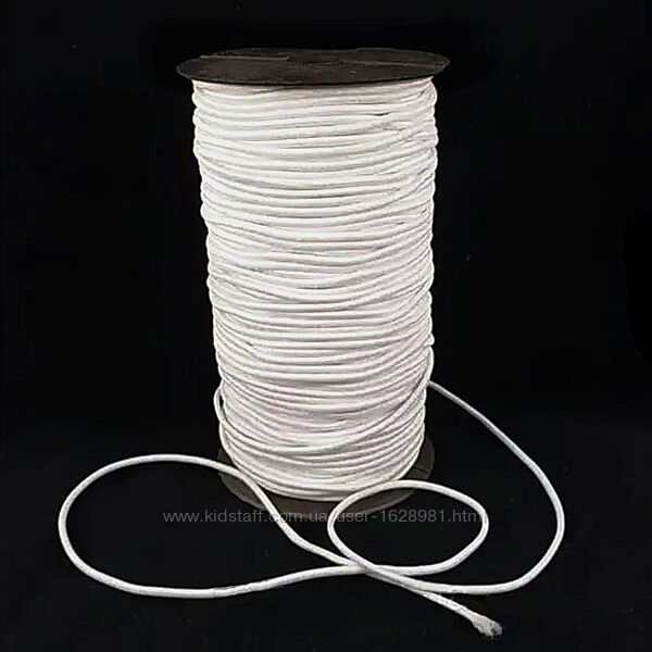 Резинка круглая 2 мм 100 м шляпная гумка капелюшна шнур гумовий резиновый