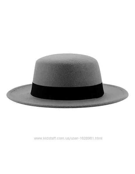 Красивая стильная шляпа капелюх 55-58 размер серая сіра шляпка з полями