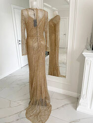 Сукня вечірня золота Dolce & Gabbana зі шлейфом