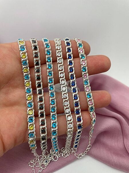 Браслеты с фианитами серебро 925