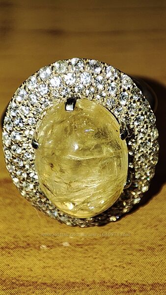 Кольцо серебряное с натуральным Цитрином 