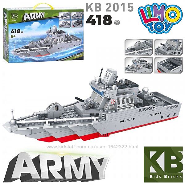 Конструктор Limo Toy KB 2015 Военный корабль 418 дет Авианосец Крейсер