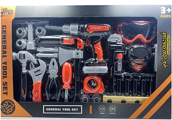Набор инструментов 27 предмет Шуруповерт на бат. звук Подарок для мальчика