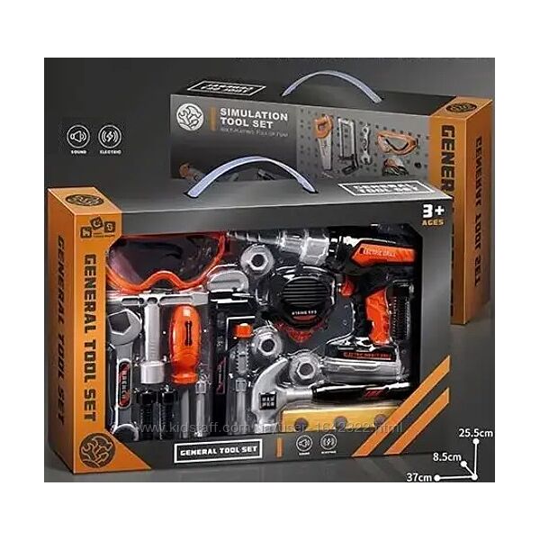 Набор инструментов 21 предмет Шуруповерт батар. звук Подарок для мальчика