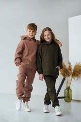 Качество детский теплый спортивный костюм на флисе для мальчика девочки