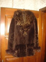 куртка дубленка шуба натуральный мех размер 50 / 16 черная мутон 