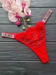 Трусики стрінги зі стразами камінням victorias secret