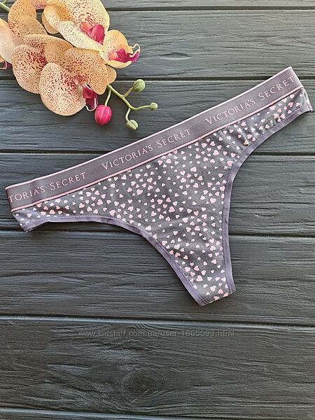 Трусики стрінги з лого вікторія сікрет victorias secret