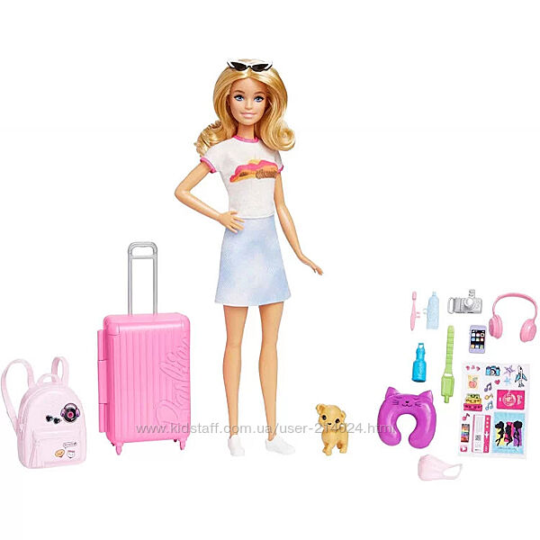 Лялька Barbie Travel Doll мандрівниця з цуценям, барбі оригінал