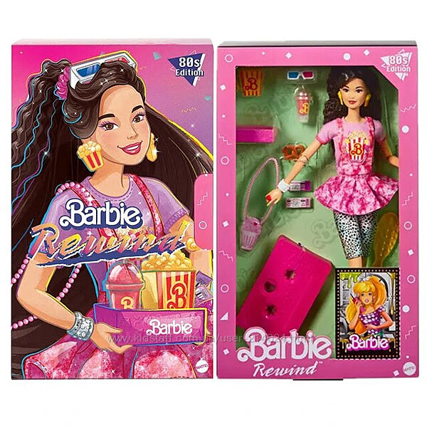 Лялька Barbie Rewind Doll & Accessories with Black Hair & 1980s-Inspired 