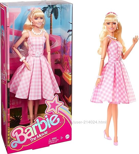 Лялька Барбі Марґо Роббі в ролі Барбі в рожевій сукні Barbie The Movie