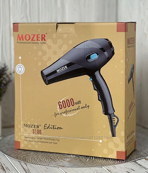 Фен мощный профессиональный Mozer MZ-3100 для сушки волос 6000Вт