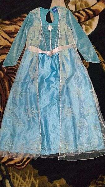 Карнавальное платье принцессы Эльзы на девочку 7-8 лет, Дисней