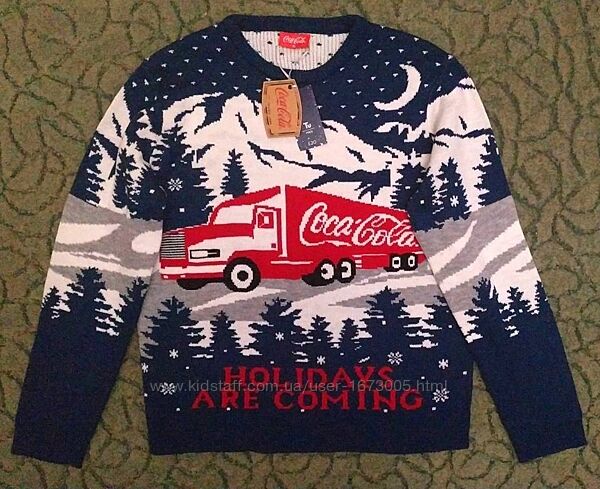 Новогодний свитер с грузовиком Coca-Cola, новый, размер ХL