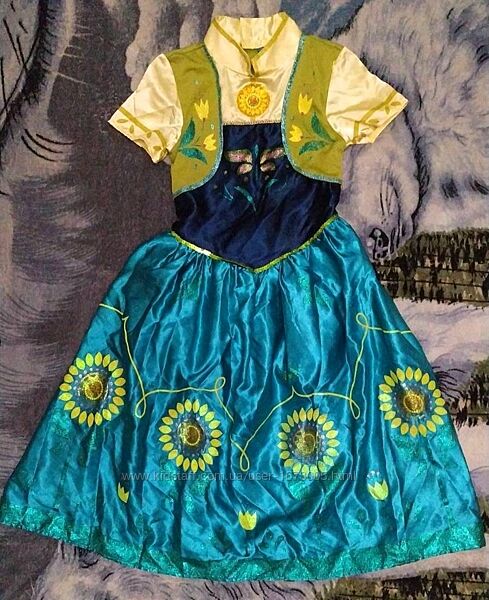Карнавальное платье принцессы Анны Холодное сердце, на 5-6 лет, Дисней