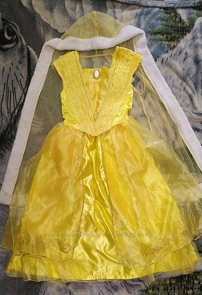 Карнавальное платье принцессы Бель на девочку 7-9 лет, Дисней