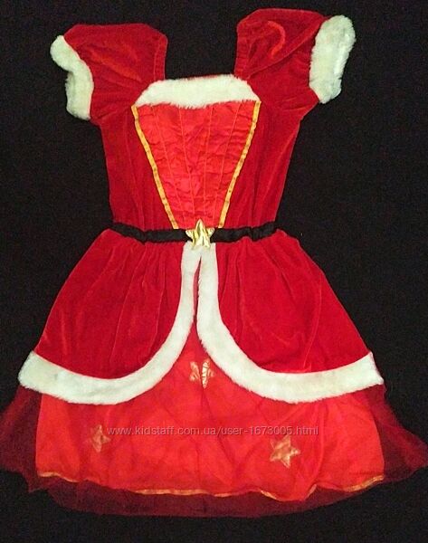 Карнавальное платье помощницы Санты на девочку 5-6 лет