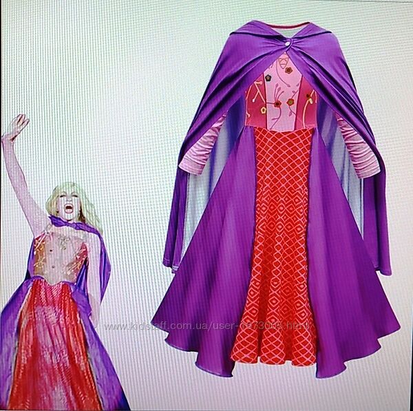 Карнавальное платье ведьмы Фокус - Покус, Сара Сандерсон на 10-11 лет