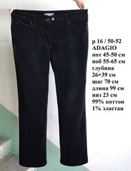 р 16 / 50-52 Стильные базовые черные вельветовые джинсы штаны брюки стрейч