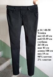 р 14 / 48-50 Стильные базовые черные джинсы штаны брюки чиносы узкие стрейч