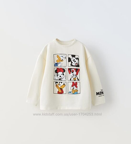 Футболка , лонгслів , кофта zara x mickey mouse & friends