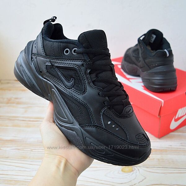 Nike M2 Tekno чорні, шкіра, ТОП кросівки найк текно кроссовки