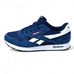 Reebok Classic сині з білим, замша кроссовки рибок кросівки рібок